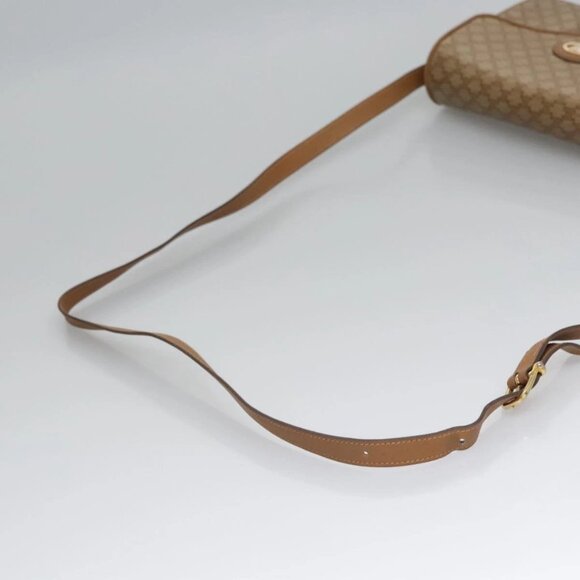 CELINE Macadam Canvas Shoulder Bag Beige Gold Auth EC329 - Picture 8 of 16